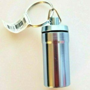 Portable Aluminum Pill Container Key Chain Fob O-Ring Sealed Medicine Travel